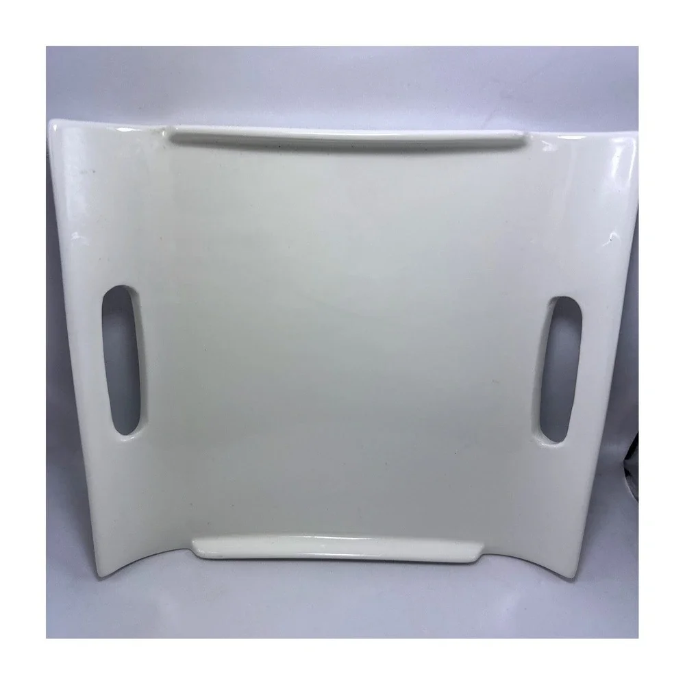 Strawberry Street 10 White Ceramic Serving Tray Handles MicrowaveDishwasher Safe